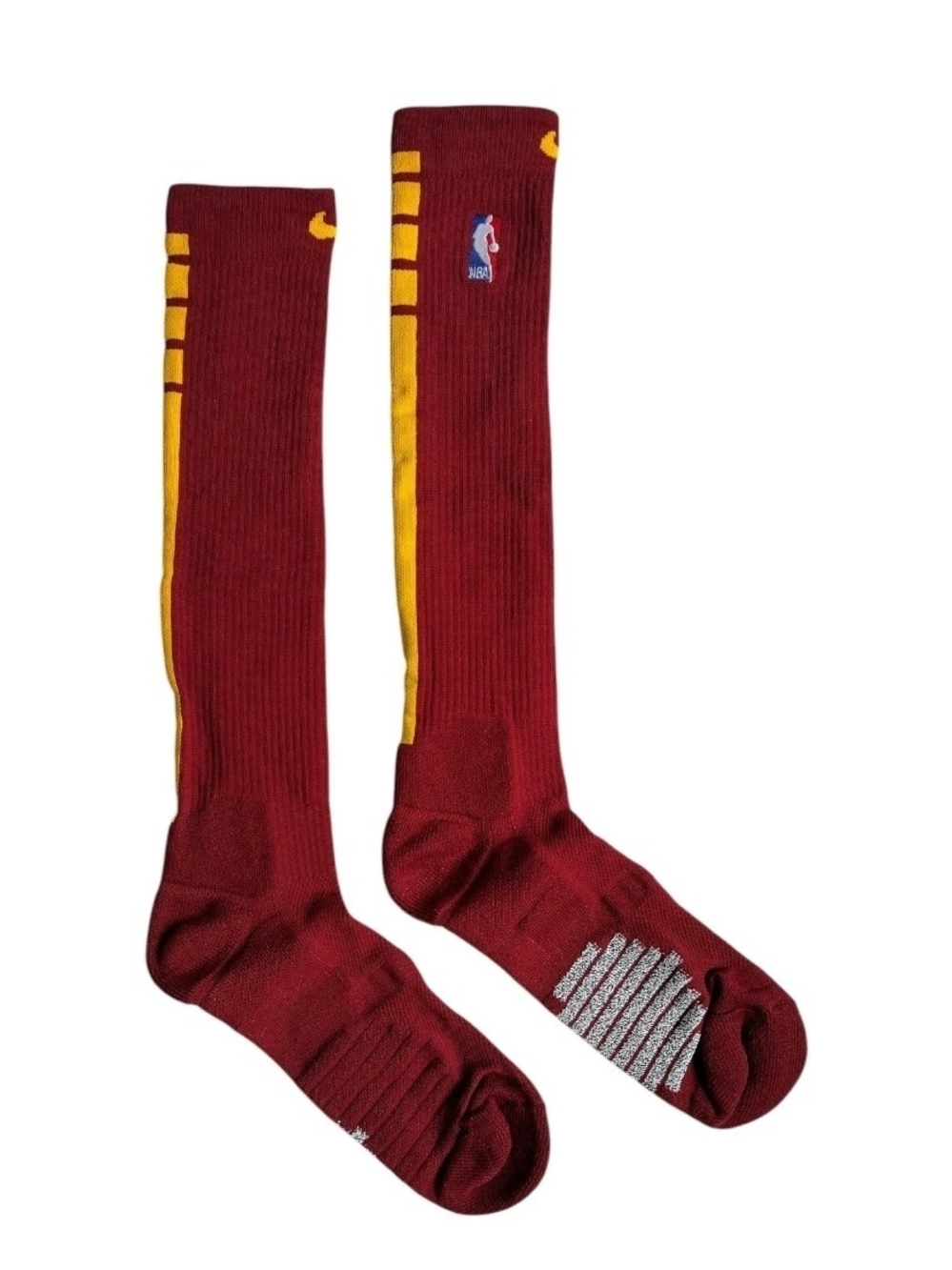 Nike NBA Authentic Socks Burgundy/Yellow, Size XL, Knee High, Long